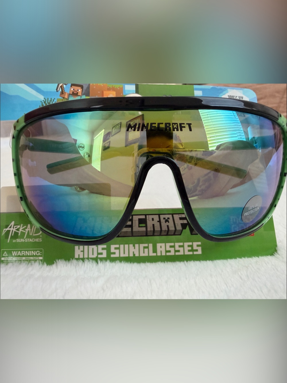 Men’s Mirrored Blue-Green Sunglasses